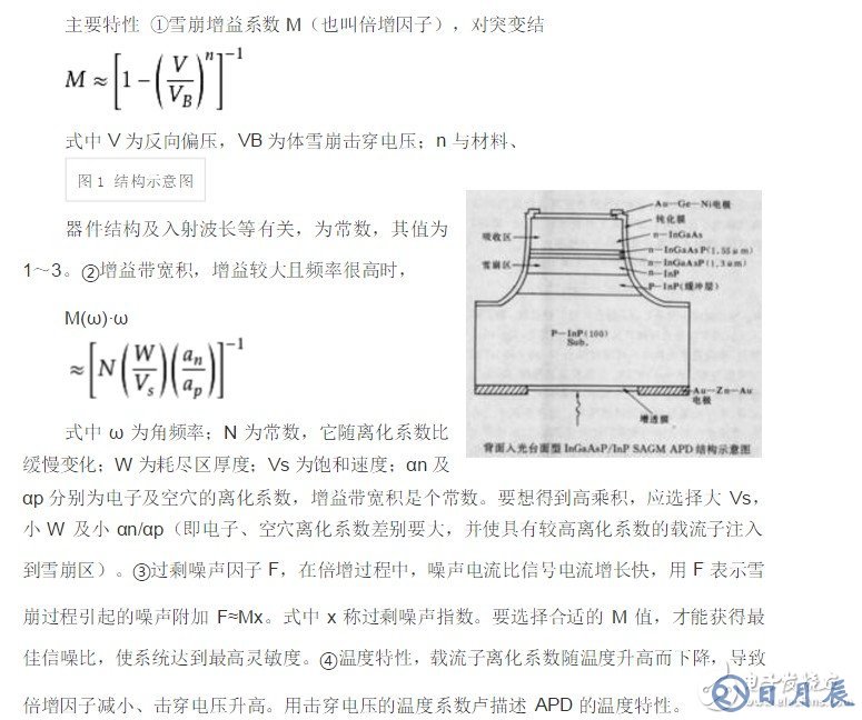 雪崩光电二极管电路图 雪崩二极管的工作曲线分析