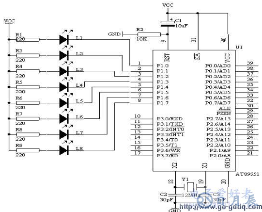 AT89S51单片机广告灯电路的设计